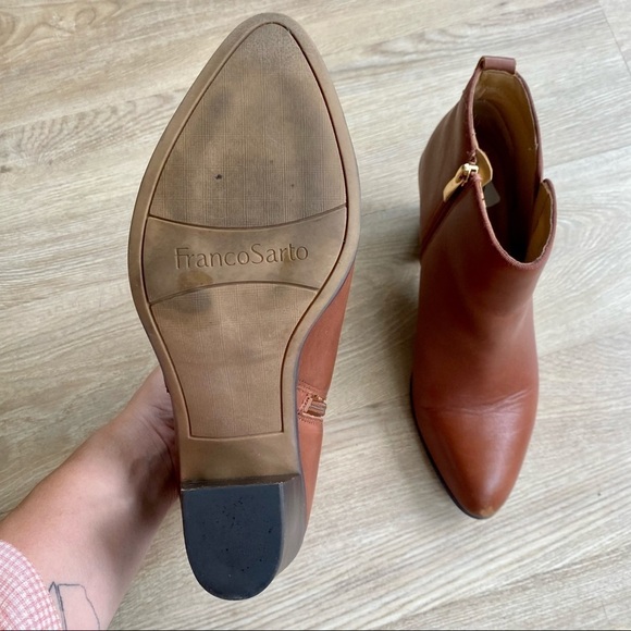 Franco Sarto Orchard Brown Leather Ankle Boots | Fall Fashion Essential - Picture 5 of 7